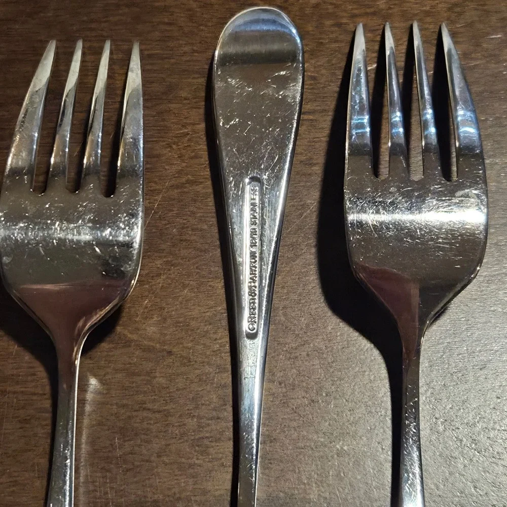 Reed & Barton Dayton Stainless Steel Salad Forks Set of 3 18/10 Flatware